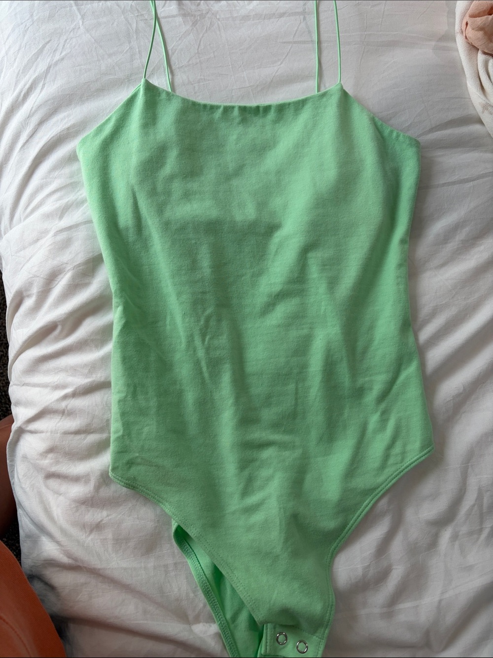 wild fable Mint Green Sleeveless Bodysuit with Thin Straps